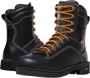 Danner 8” Quarry USA Waterproof Alloy Safety Toe Work Boots for Men - Full-Grain Leather with Gore-Tex Lining and Traction Heel Outsole, EH Resistant