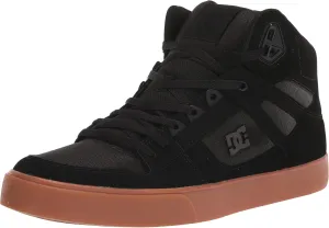 DC Men's Pure High Top Wc Skate Shoes Casual Sneakers, Black/Gum, 9