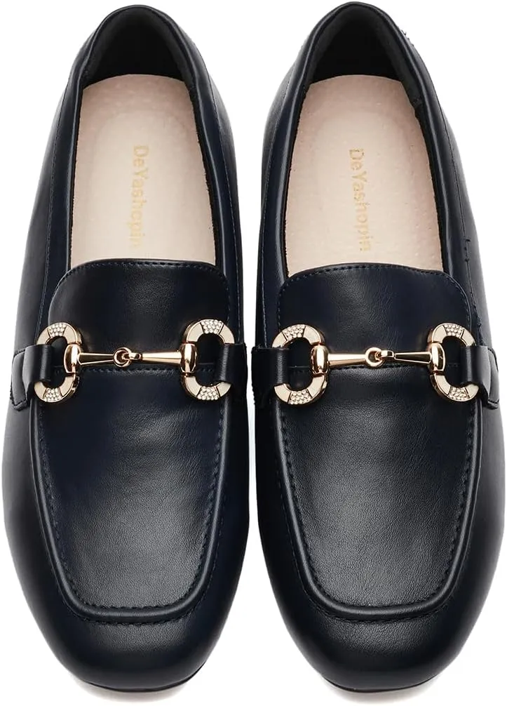 DeYashopin Womens Loafers Shoes Fashion Low Heel Slip on Shoes Comfortable Driving Flats