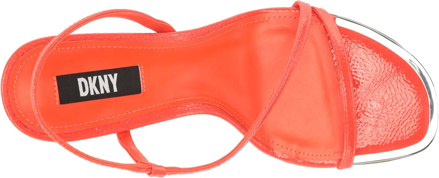 DKNY Women's Open Toe Diaganol Strap Heel Heeled Sandal