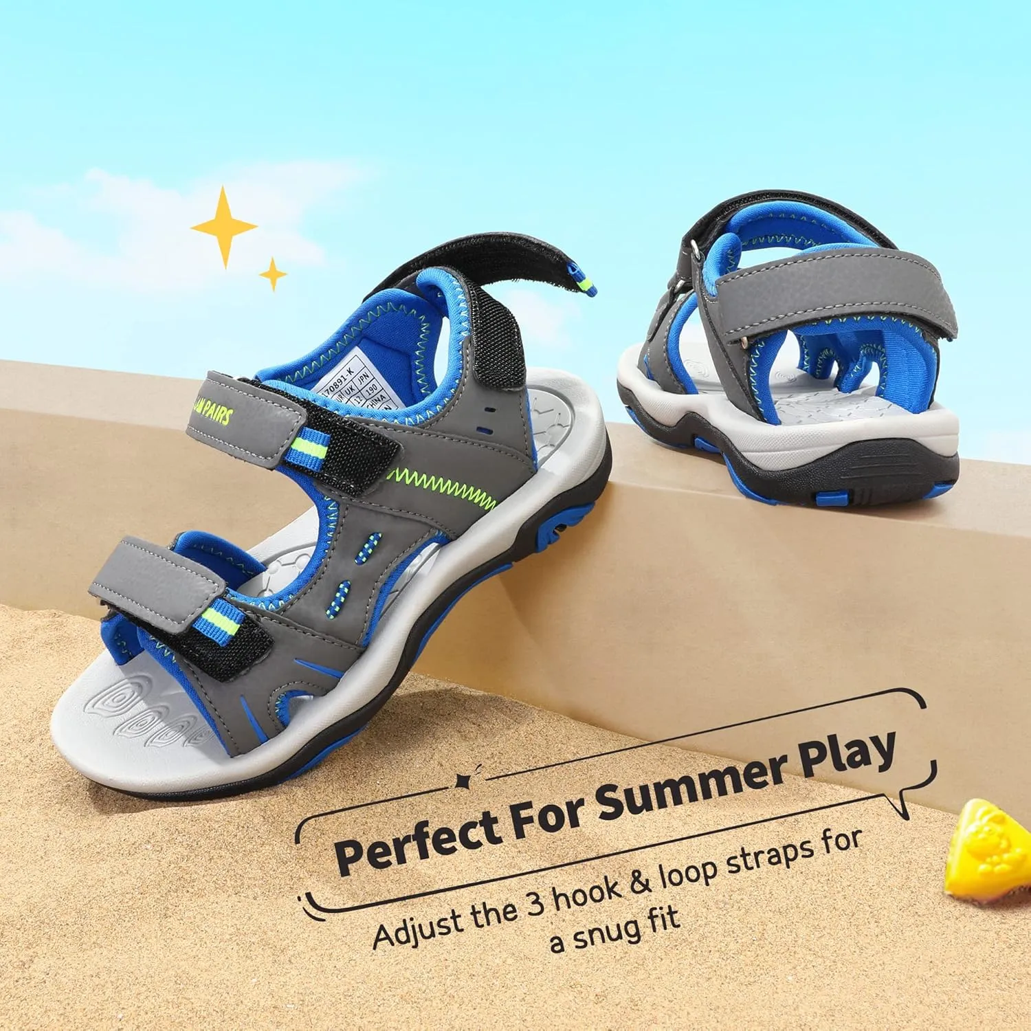 DREAM PAIRS Boys Girls Fashion Athletic Summer Sports Sandals(Toddler/Little Kid/Big Kid)