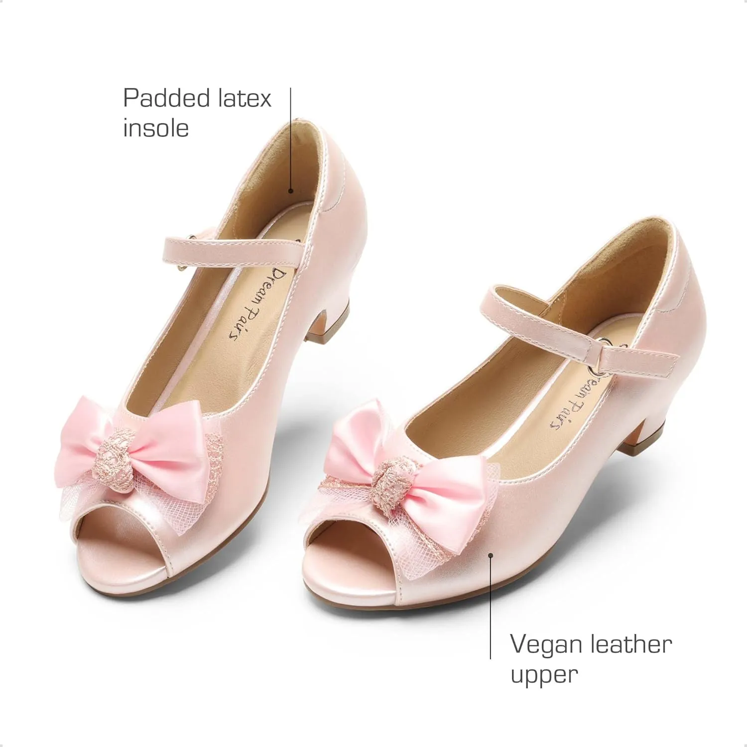 DREAM PAIRS Girls Heels Dress Shoes Flats for Wedding Bow Flower Princess Shoes for Little Kid/Big Kid