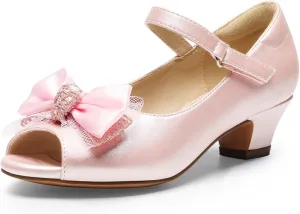 DREAM PAIRS Girls Heels Dress Shoes Flats for Wedding Bow Flower Princess Shoes for Little Kid/Big Kid