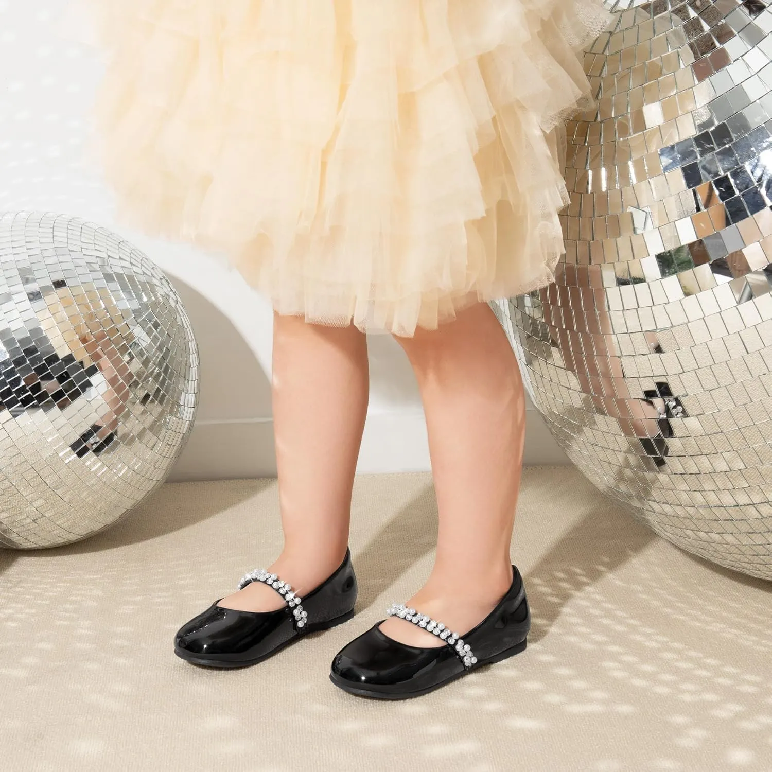DREAM PAIRS Girls Mary Jane Dress Shoes Ballerina Flats for Wedding, Party (Toddler/Little Kid/Big Kid)