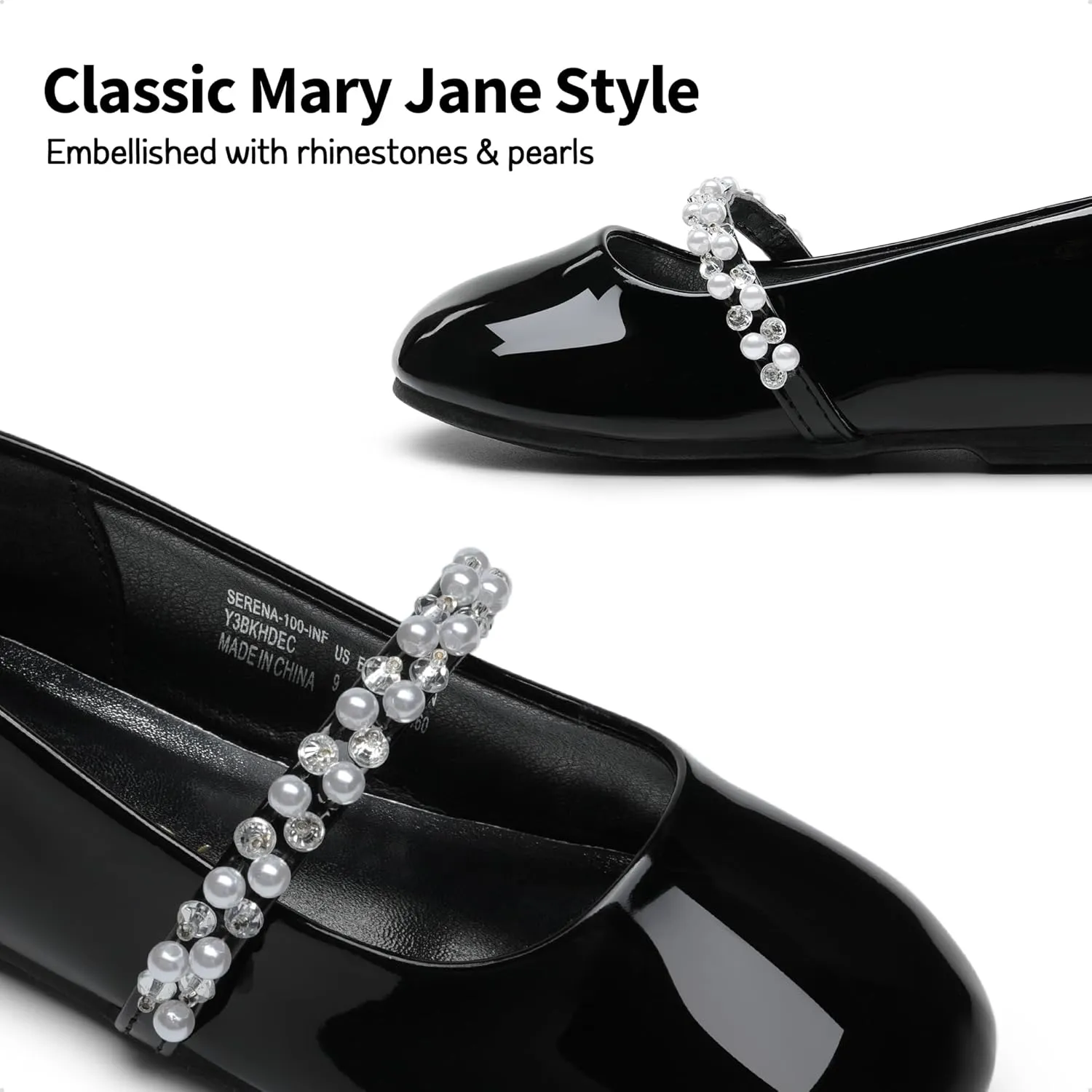 DREAM PAIRS Girls Mary Jane Dress Shoes Ballerina Flats for Wedding, Party (Toddler/Little Kid/Big Kid)