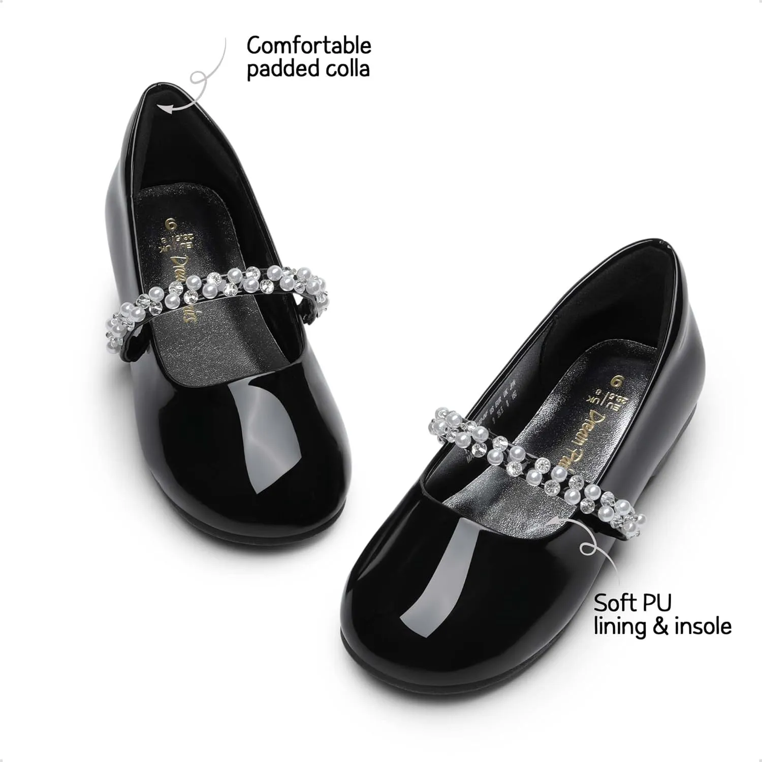 DREAM PAIRS Girls Mary Jane Dress Shoes Ballerina Flats for Wedding, Party (Toddler/Little Kid/Big Kid)