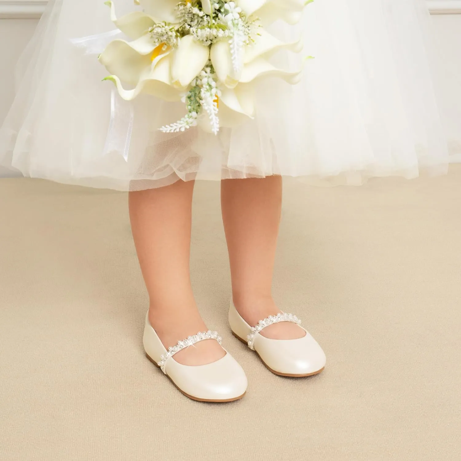 DREAM PAIRS Girls Mary Jane Dress Shoes Ballerina Flats for Wedding, Party (Toddler/Little Kid/Big Kid)