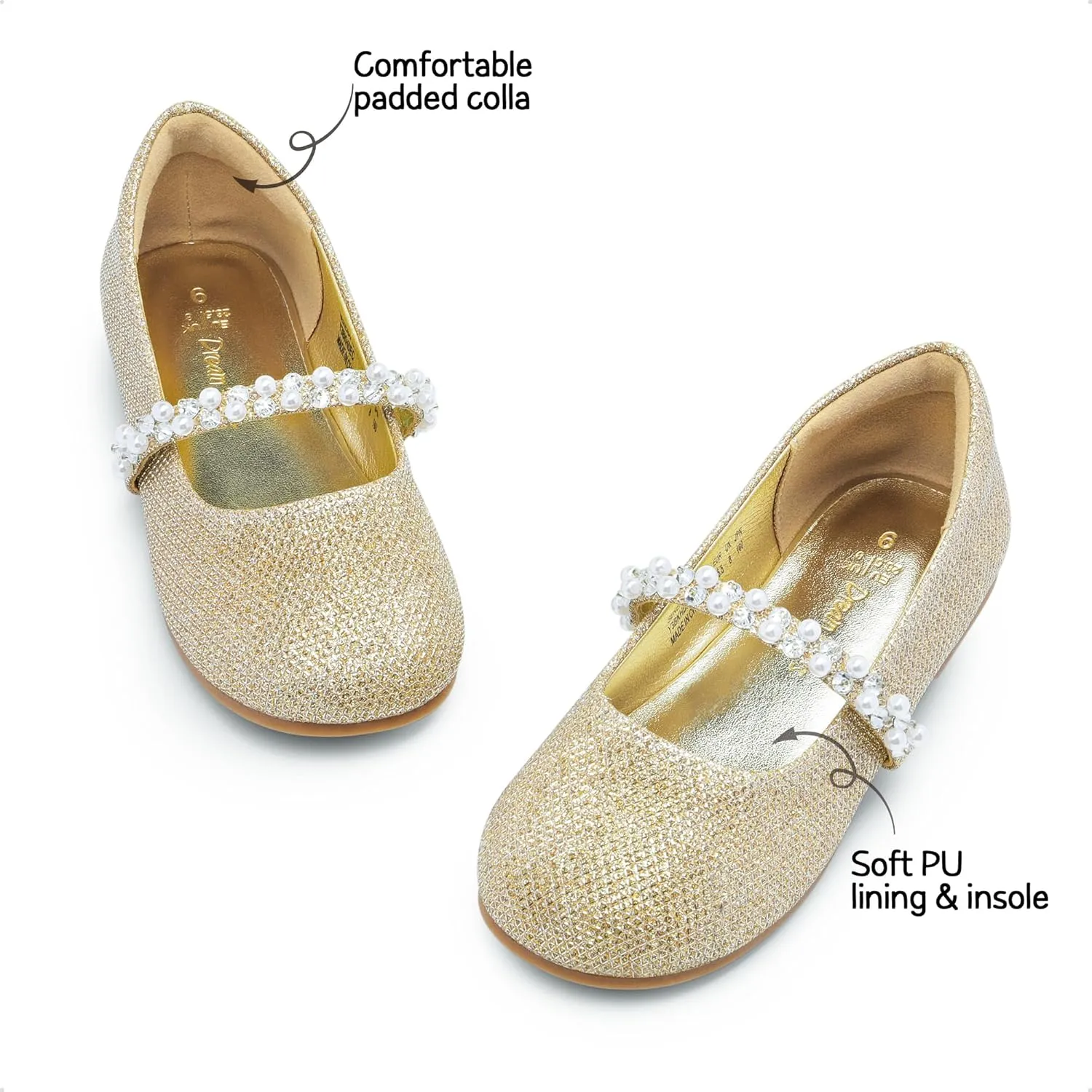 DREAM PAIRS Girls Mary Jane Dress Shoes Ballerina Flats for Wedding, Party (Toddler/Little Kid/Big Kid)