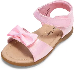 DREAM PAIRS Girls Sandals Fashion Bow Summer Shoes for Toddler/Little Kid