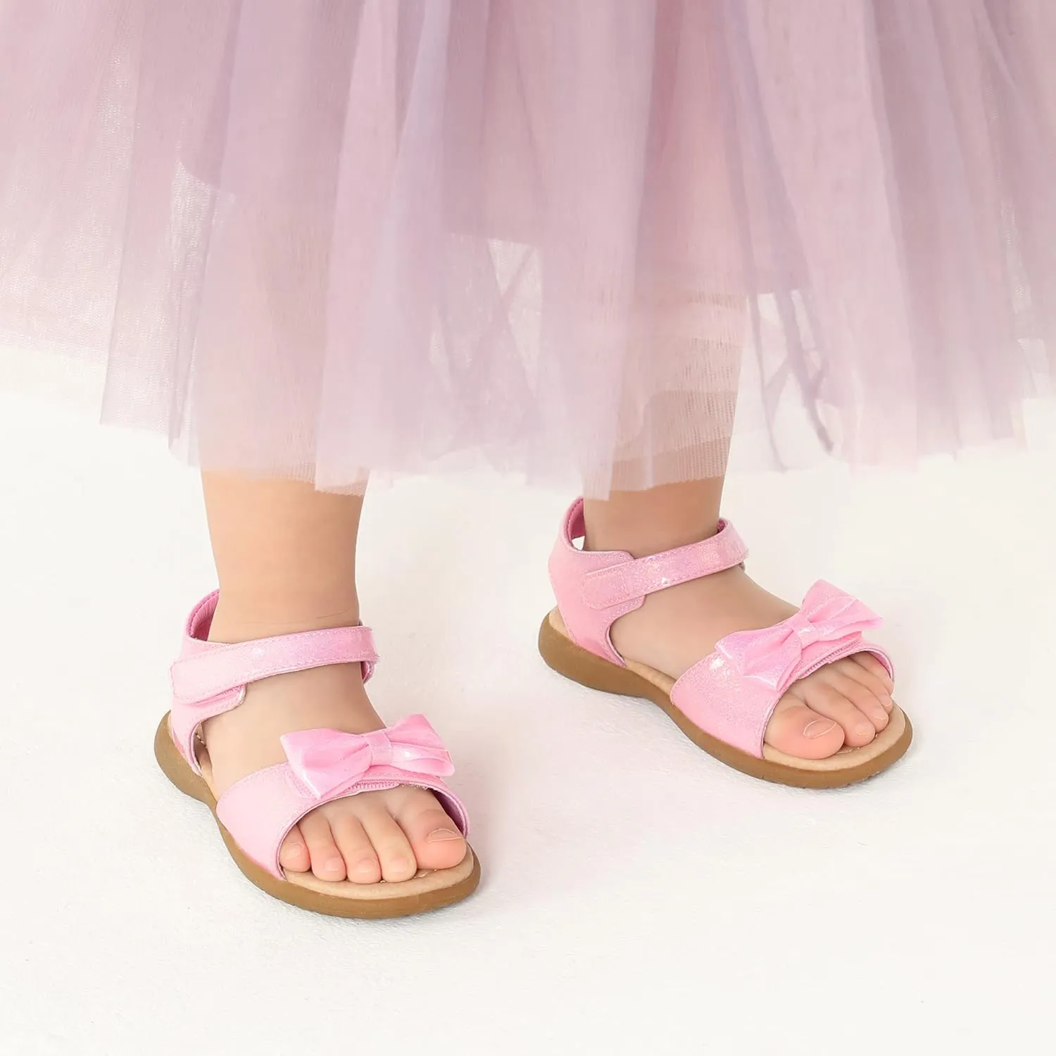 DREAM PAIRS Girls Sandals Fashion Bow Summer Shoes for Toddler/Little Kid