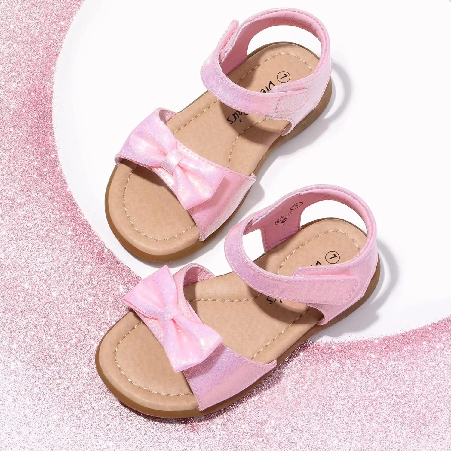 DREAM PAIRS Girls Sandals Fashion Bow Summer Shoes for Toddler/Little Kid