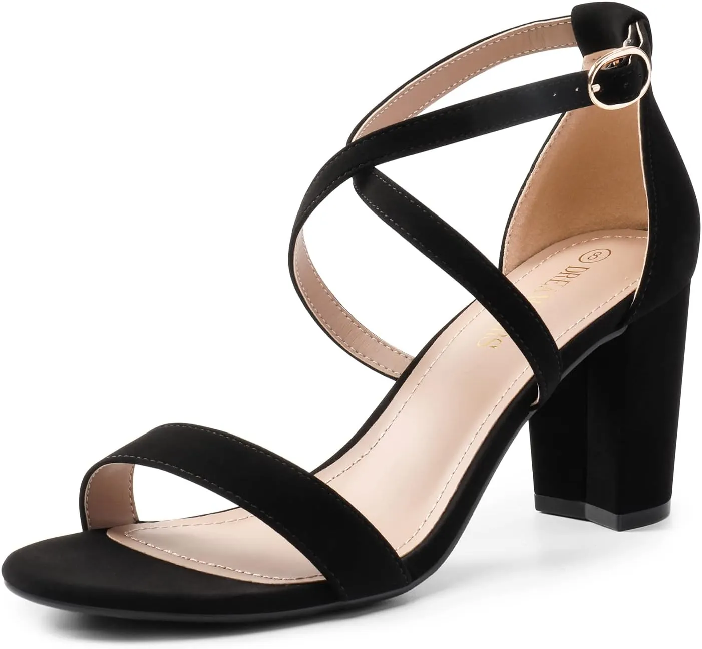 DREAM PAIRS Women’s Ankle Strap Dress Low Chunky Block Open Toe Heel Sandals for Party Wedding