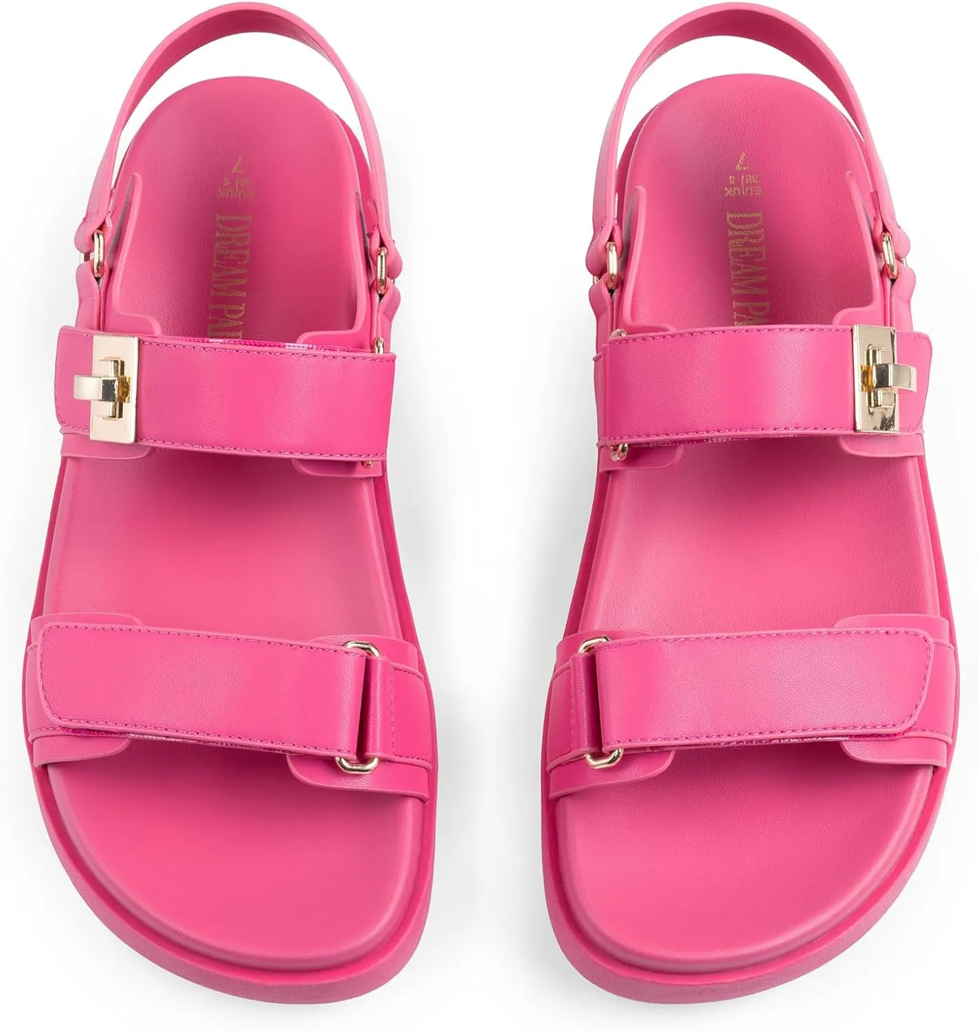 DREAM PAIRS Women's Comfortable Open Toe Flat Sandals Fashion One Band Summer Dessy Sandals
