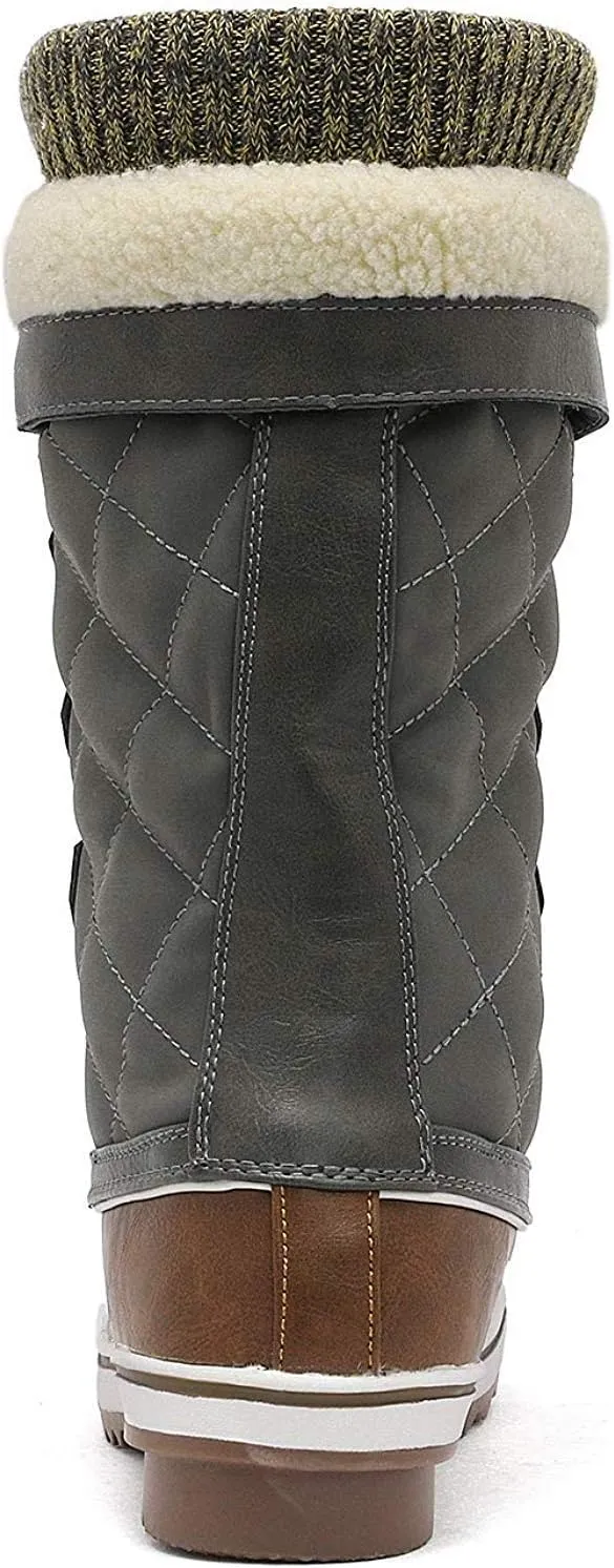 DREAM PAIRS Women's Mid-Calf Waterproof Winter Snow Boots MONTE_02