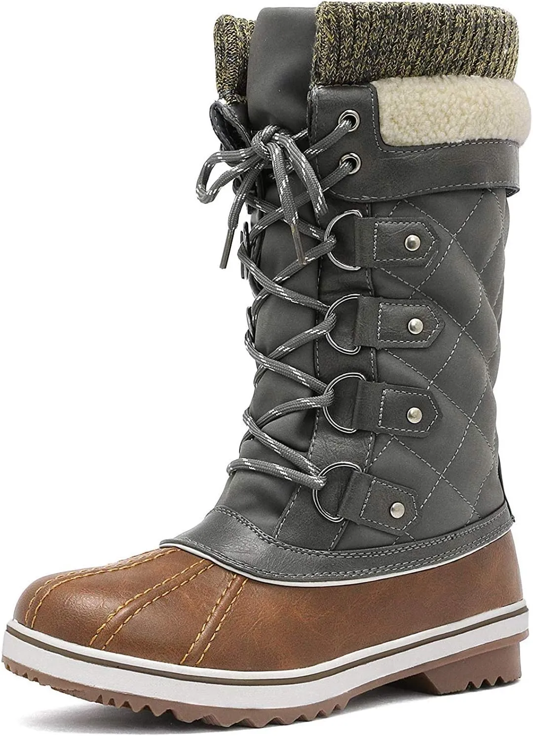 DREAM PAIRS Women's Mid-Calf Waterproof Winter Snow Boots MONTE_02