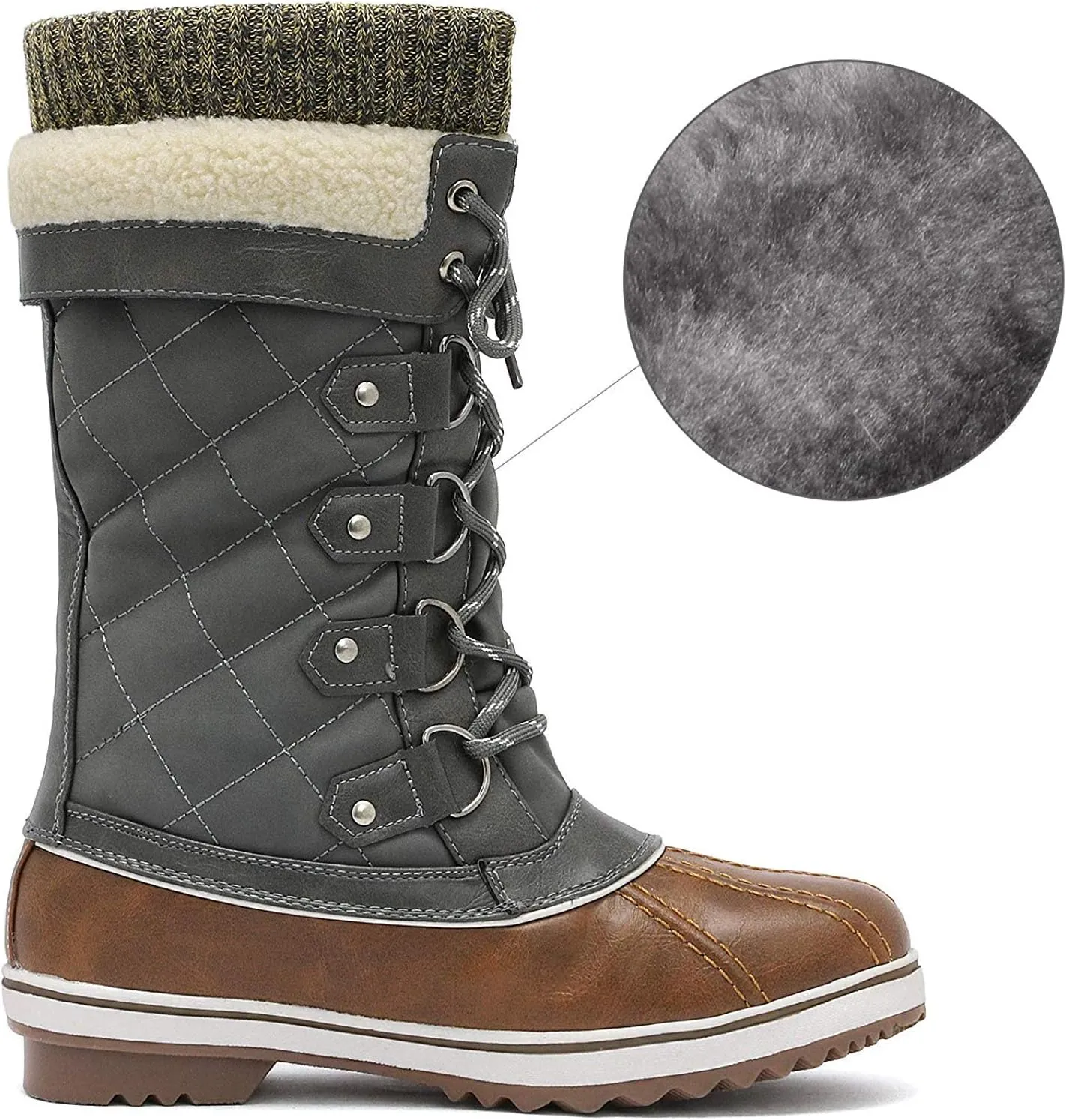DREAM PAIRS Women's Mid-Calf Waterproof Winter Snow Boots MONTE_02