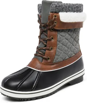 DREAM PAIRS Women's Mid Calf Waterproof Winter Snow Boots Monte