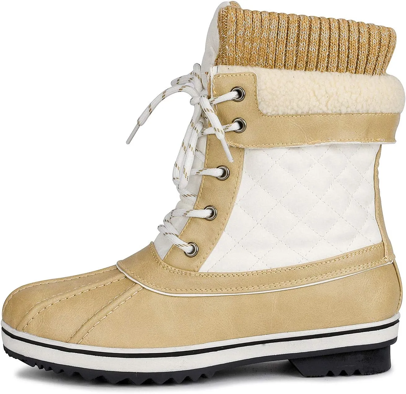 DREAM PAIRS Women's Mid Calf Waterproof Winter Snow Boots Monte