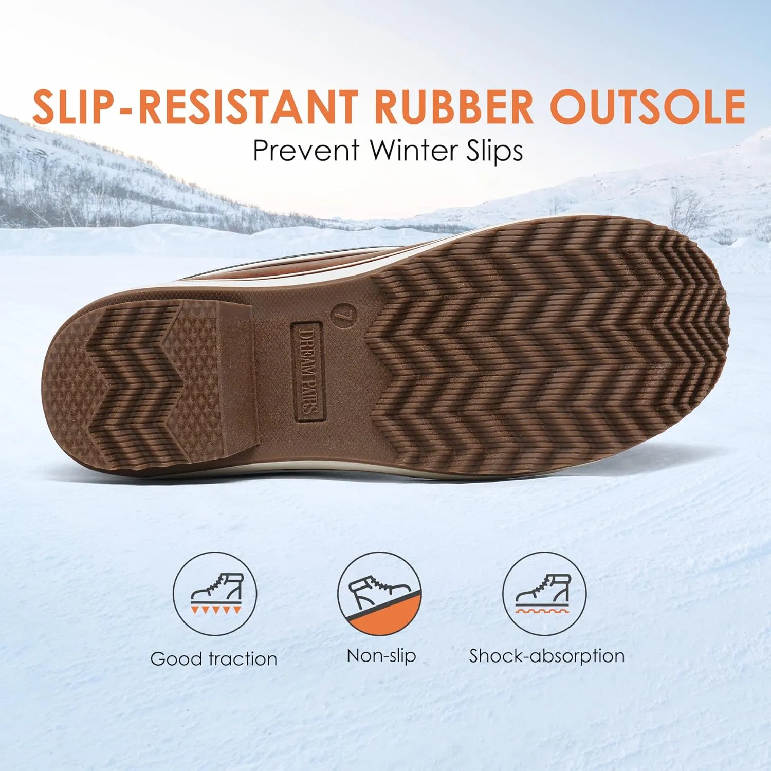 DREAM PAIRS Women's Mid Calf Waterproof Winter Snow Boots Monte