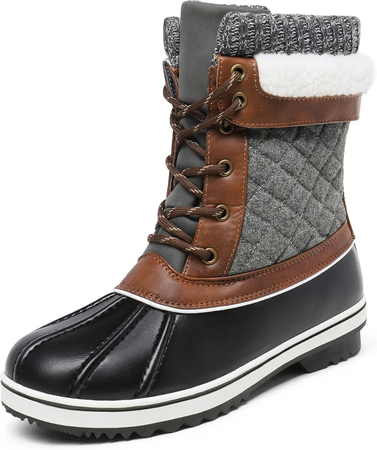 DREAM PAIRS Women's Mid Calf Waterproof Winter Snow Boots Monte