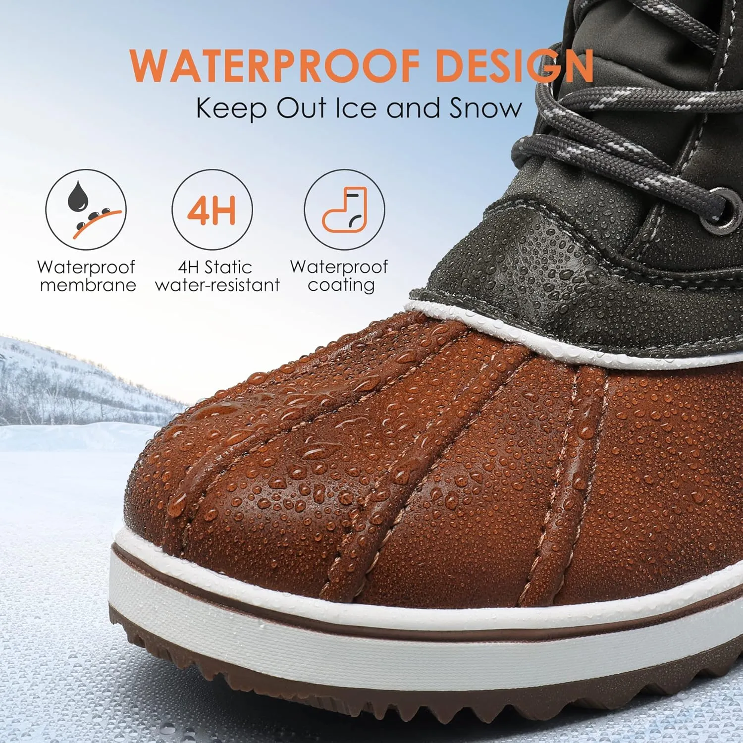 DREAM PAIRS Women's Mid Calf Waterproof Winter Snow Boots Monte