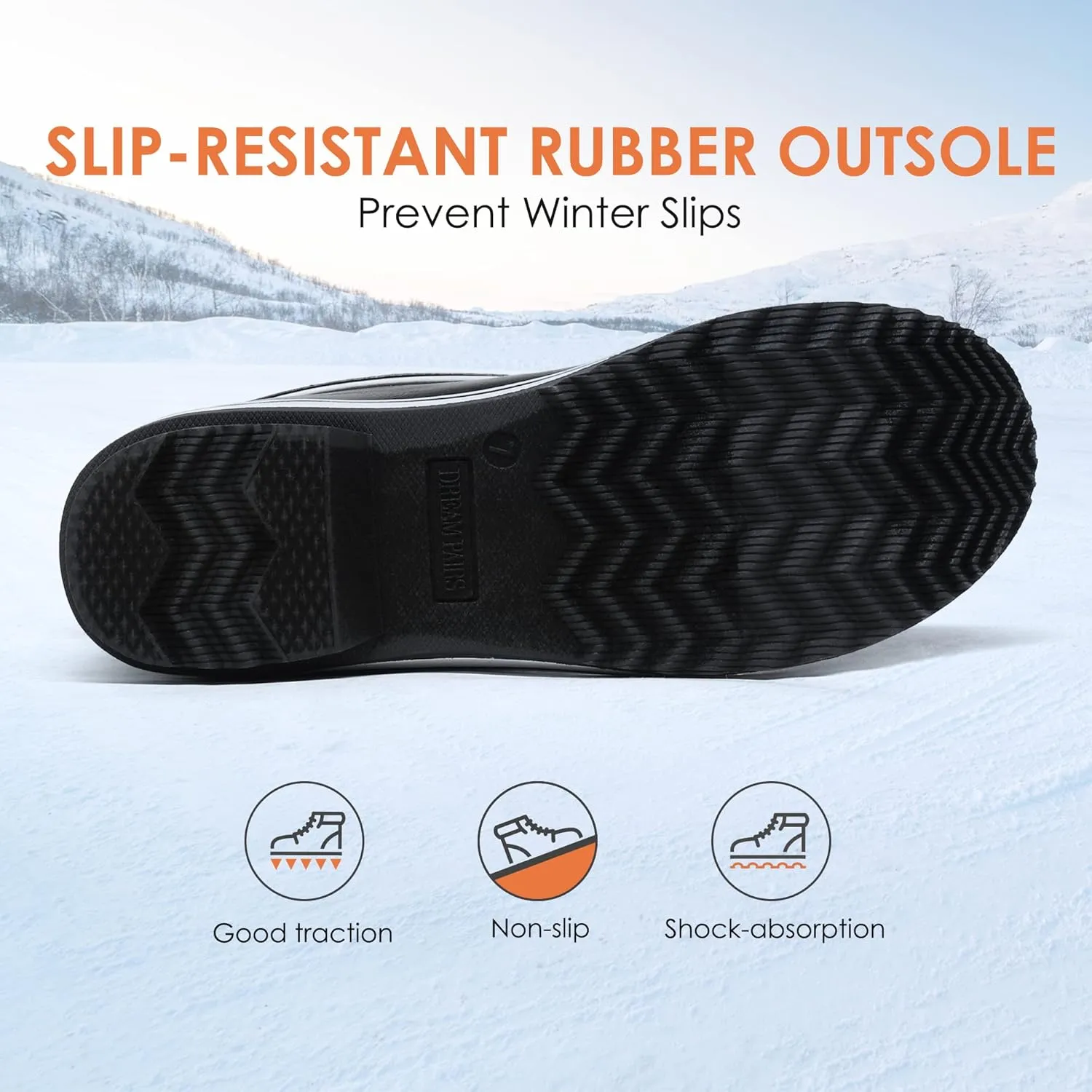 DREAM PAIRS Women's Mid Calf Waterproof Winter Snow Boots Monte