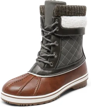 DREAM PAIRS Women's Mid Calf Waterproof Winter Snow Boots Monte