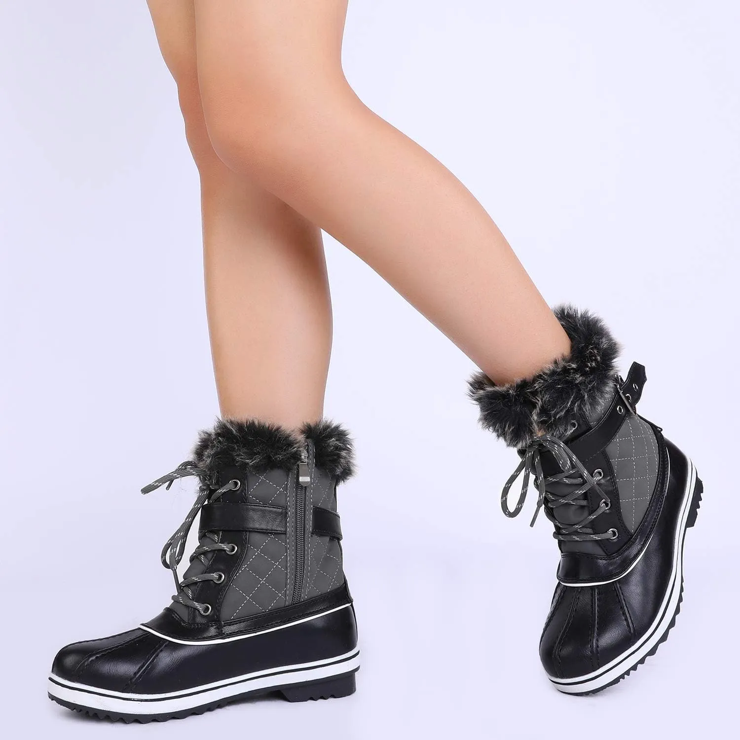 DREAM PAIRS Women's Mid Calf WaterProof Winter Snow Boots