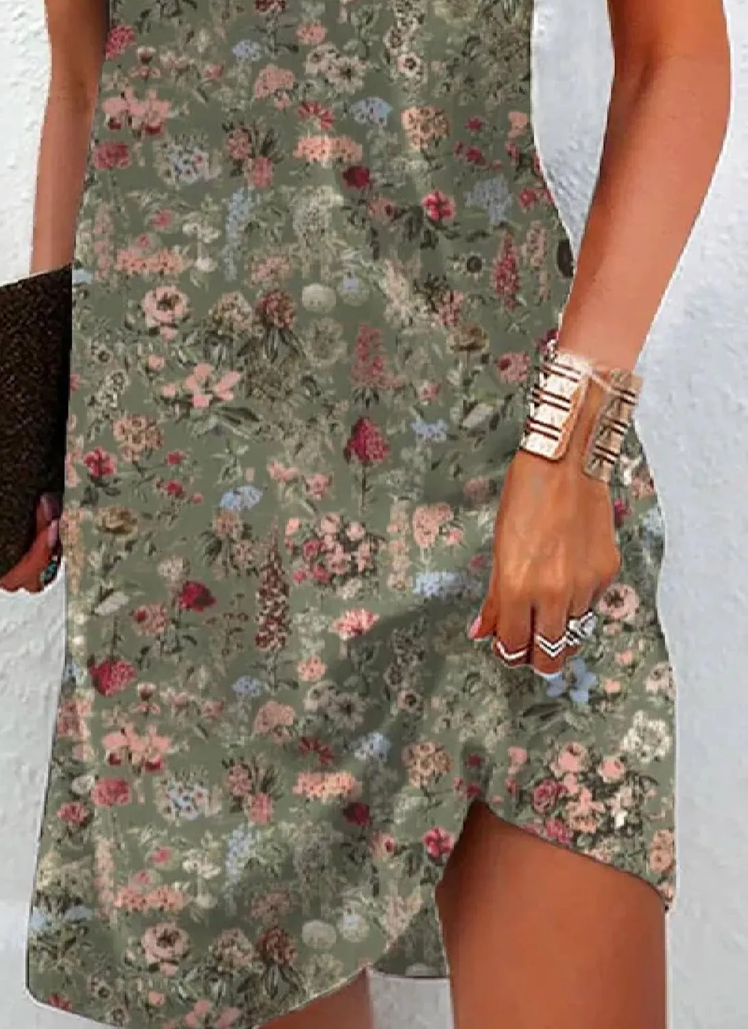 Dresses for Women 2025 Summer Print V Neck Sleeveless Dress Leisure Shift Mini Dress Sundresses