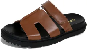 Dumalum Flat Slide Sandals for Women, Slip on Platform Sandals Dressy Summer Shoes Open Toe Flats Sandals