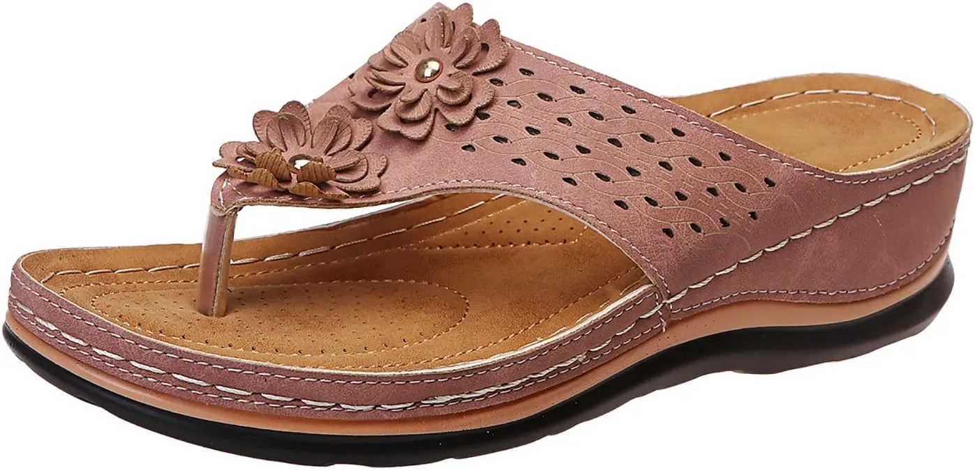 Eduavar Wedge Sandals for Women, Wedge Sandals for Women Comfy Platform Sandals Open Toe Slippers Treavl Sandals