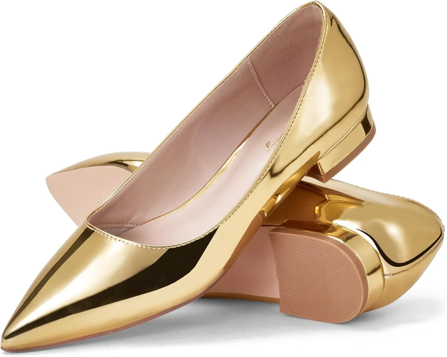 Elisabet Tang Women's Flats Shoes Pointed Toe Casual Chunky Flats Slip on Comfortable Dress Flats Shoes for Lady