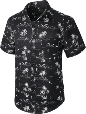 Enlison Men's Hawaiian Shirt Short Sleeve Casual Summer Beach Aloha Shirt Floral Button Down Tropical Hawaii Shirts