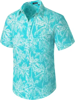 Enlison Men's Hawaiian Shirt Short Sleeve Casual Summer Beach Aloha Shirt Floral Button Down Tropical Hawaii Shirts