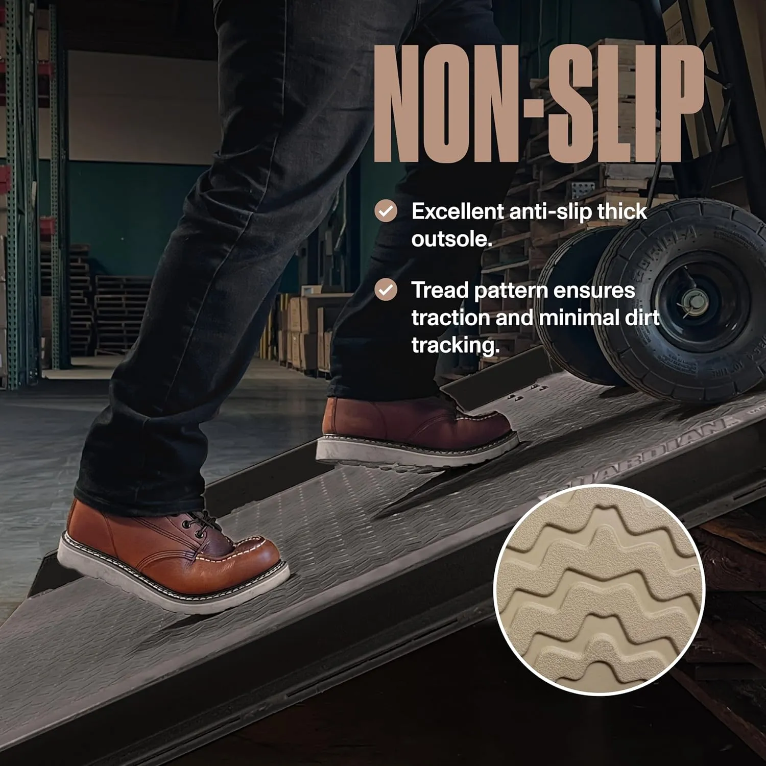 EVER BOOTS Moc Toe Work Boots for Men Construction Lightweight Wedge