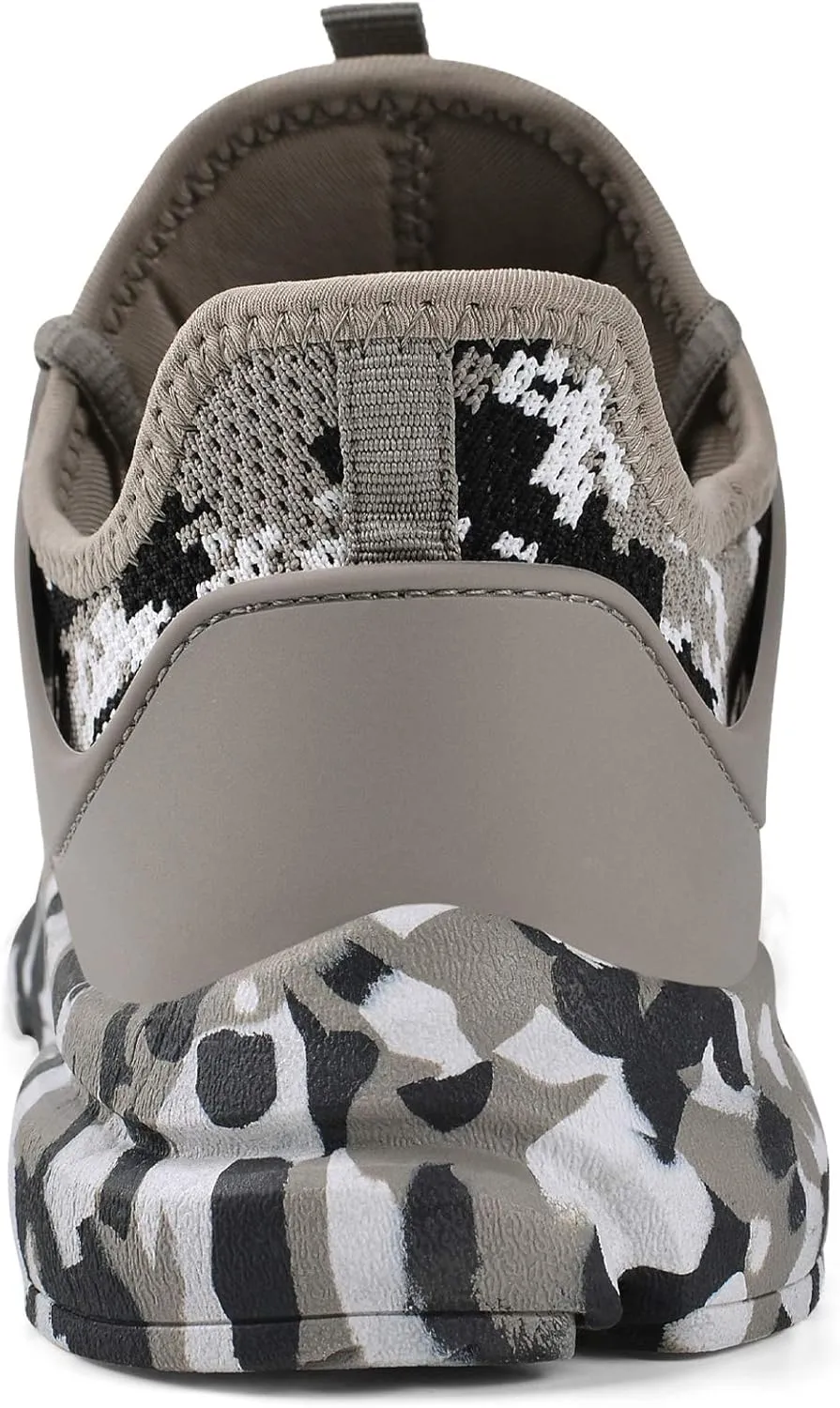 Feetmat Men's Non Slip Gym Sneakers Lightweight Breathable Athletic Running Walking Tennis Shoes