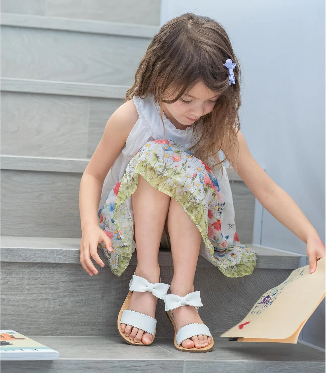 Felix & Flora Toddler Girl Sandals - Flower Girl Dress Shoes Open Toe Little Kid Summer Flats
