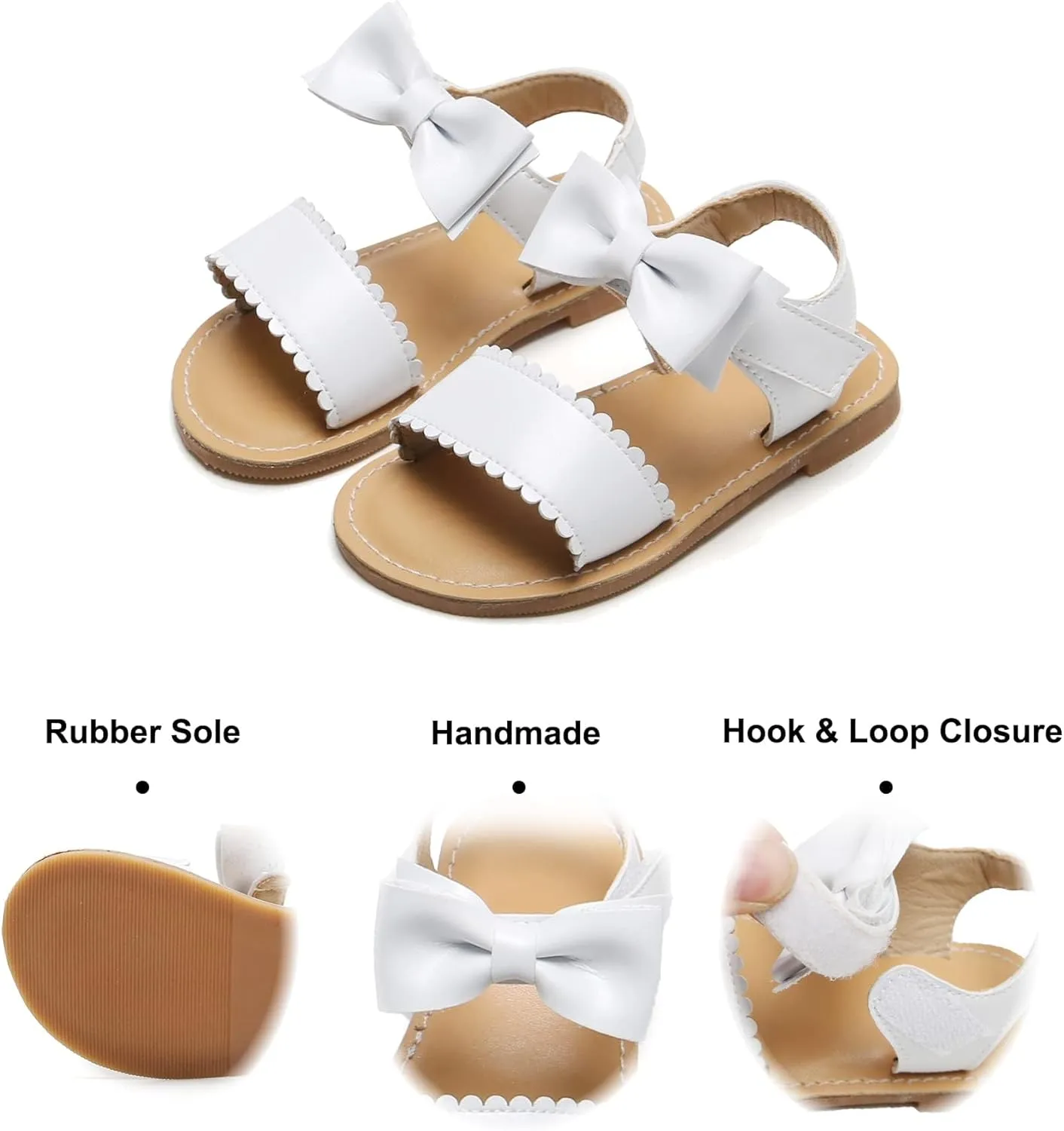 Felix & Flora Toddler Girl Sandals - Flower Girl Dress Shoes Open Toe Little Kid Summer Flats