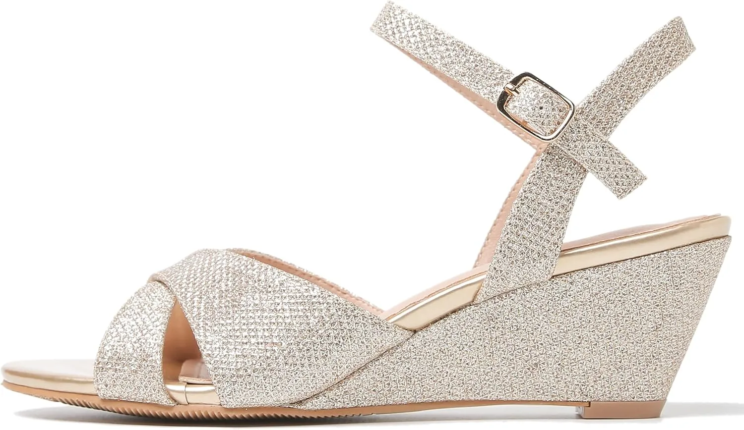 fereshte Womens Wedge Sandals Strappy Open Toe Slingback Ankle Strap Dressy Sandals