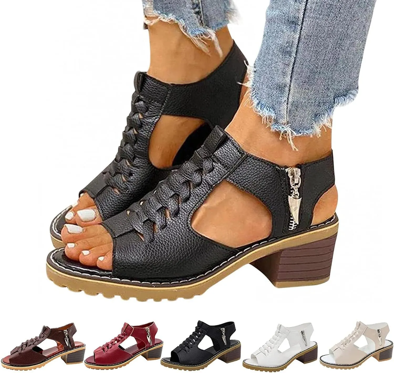 FETNHU Libiyi Sandals, Summer Ultra-Comfy Wedge Sandal, Libiyi Womens Comfy Orthotic Sandals, Libiyi Shoes for Women (Black,10)