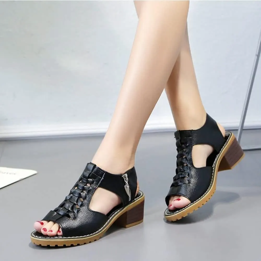 FETNHU Libiyi Sandals, Summer Ultra-Comfy Wedge Sandal, Libiyi Womens Comfy Orthotic Sandals, Libiyi Shoes for Women (Black,10)