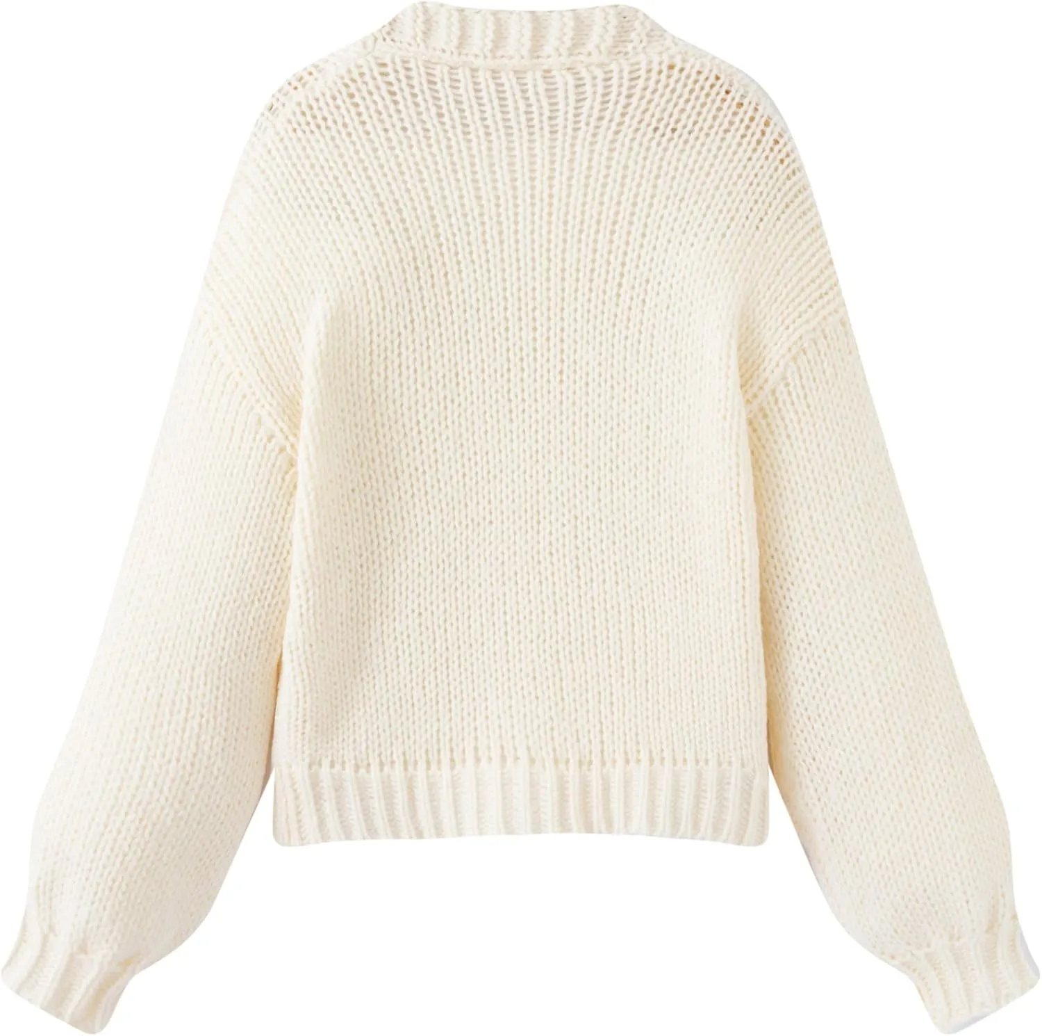 FindThy Women’s Kawaii Strawberry Embroidered Cardigan Long Sleeve V Neck Chunky Knitted Cardigans Tops