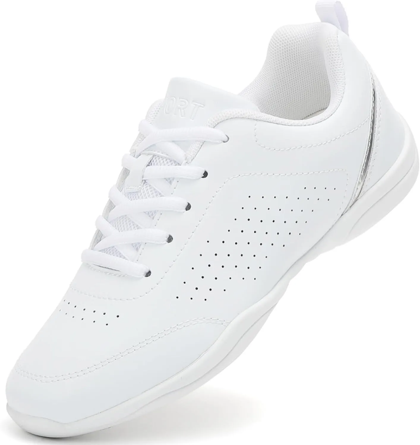 FLIOZY Cheer Shoes Women White Cheerleading Shoes Girls Dance Flats Tennis Competition Walking Sneakers