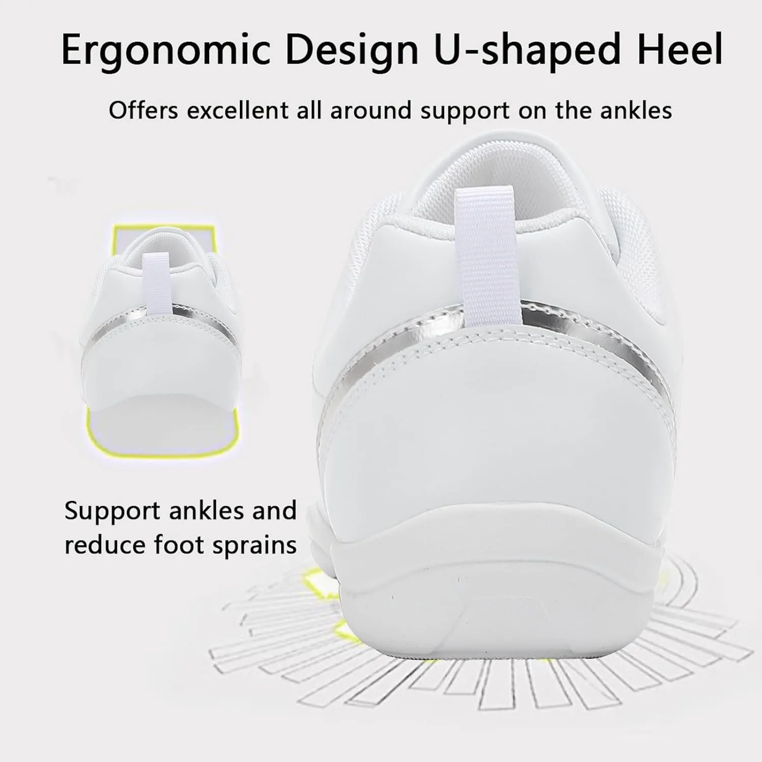 FLIOZY Cheer Shoes Women White Cheerleading Shoes Girls Dance Flats Tennis Competition Walking Sneakers