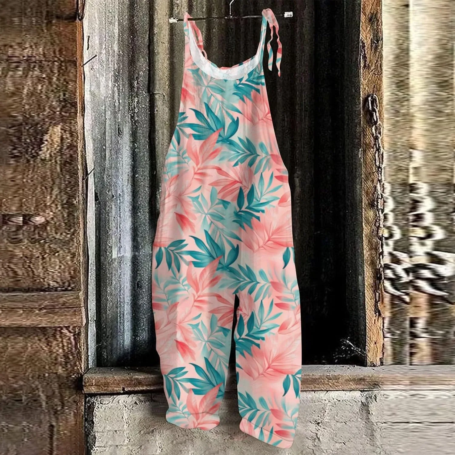 Floral Womens Jumpsuit, Travel Boho Casual Fashion Loose Spring Beach Hawaii rompers for women