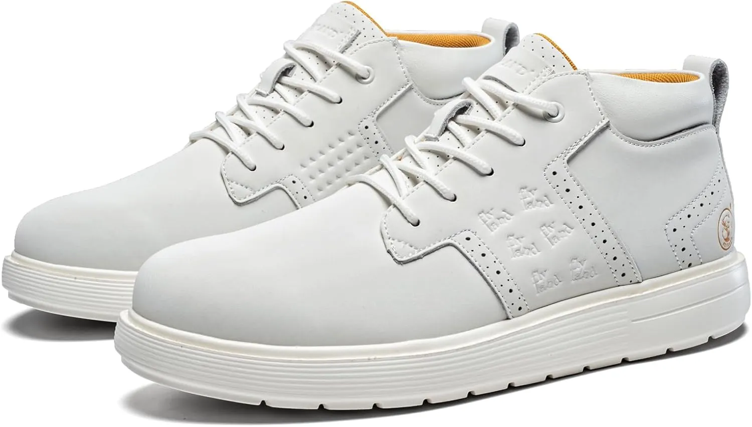 FLYLAND Men's Fashion Sneakers Chukka Boots Lace Up Leather Ankle Dress Boot Lightweight Walking Driving Shoes