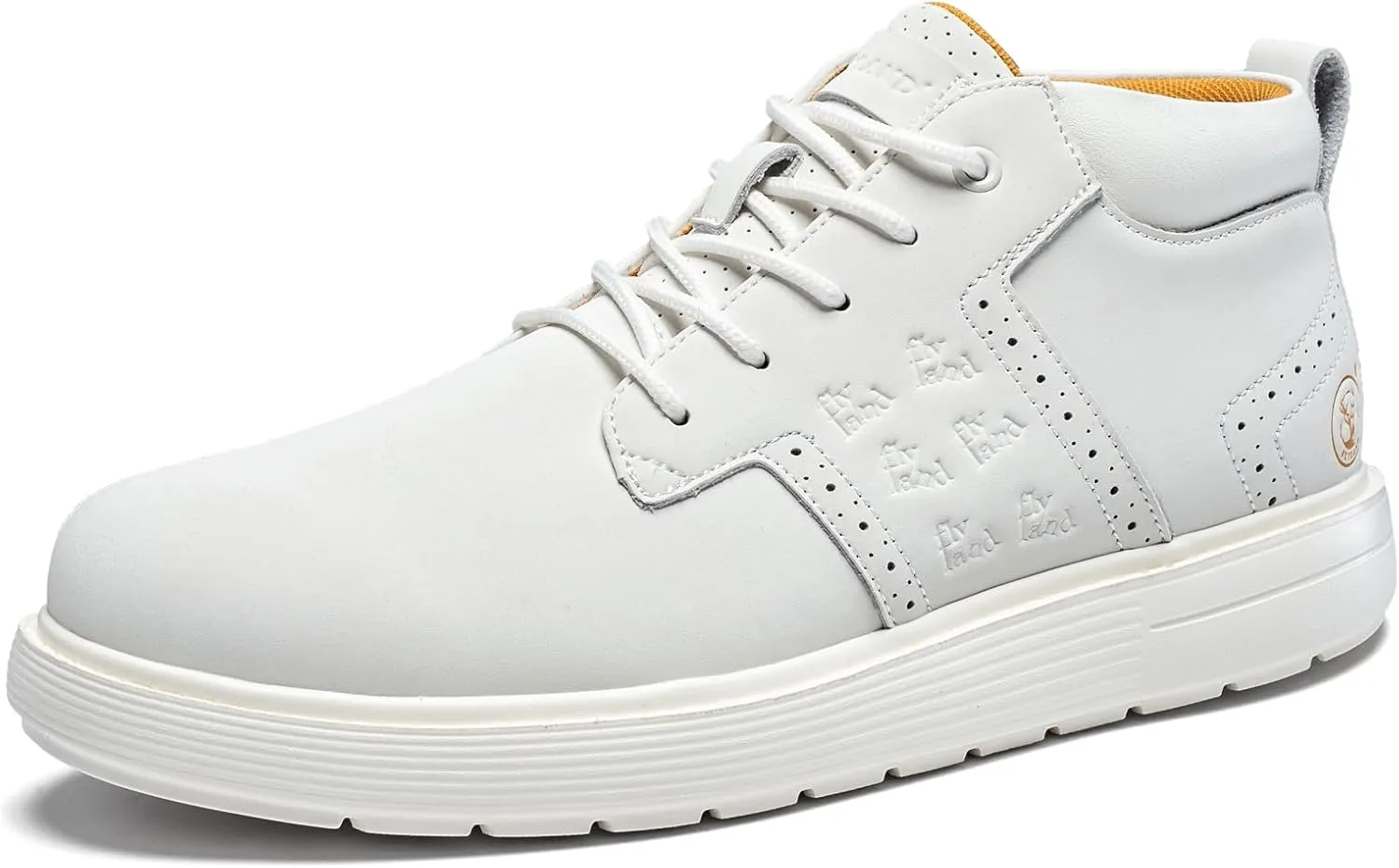FLYLAND Men's Fashion Sneakers Chukka Boots Lace Up Leather Ankle Dress Boot Lightweight Walking Driving Shoes