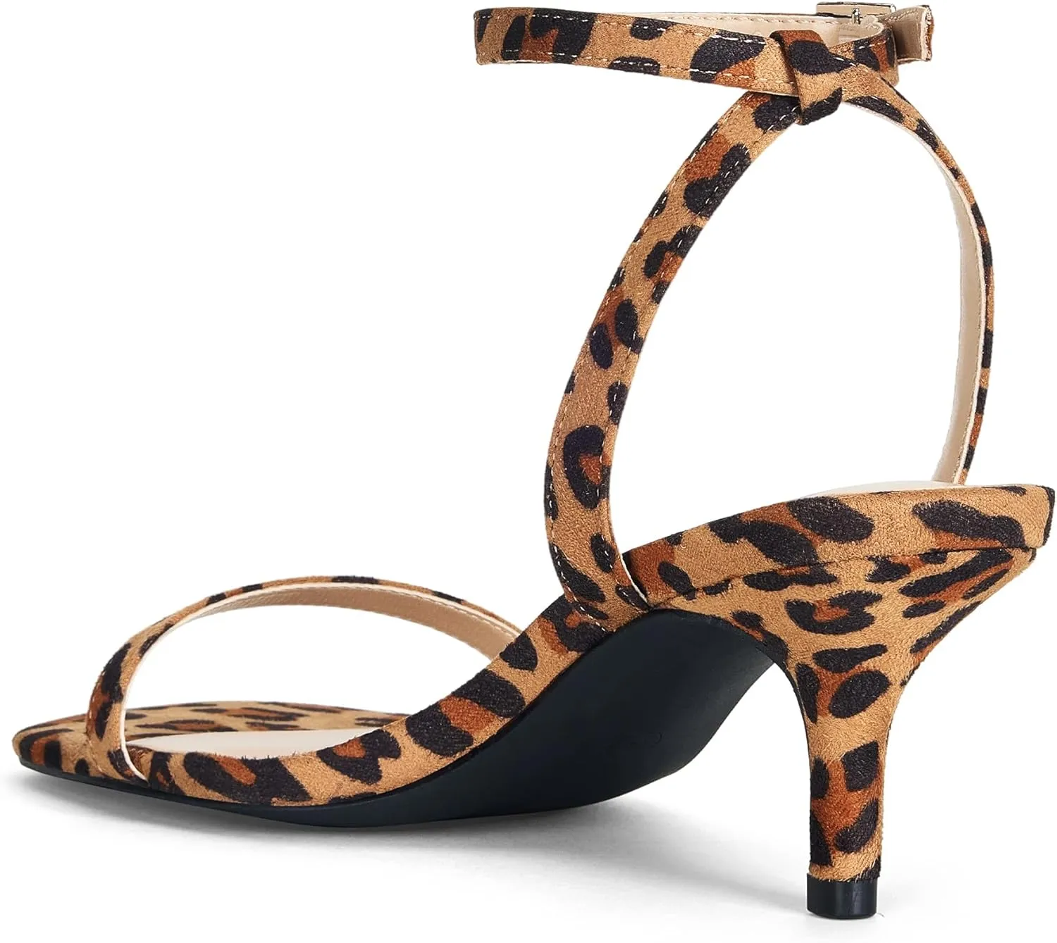 GENSHUO Square Open Toe Ankle Strap Heels Sexy Strappy Women Stiletto Heeled Sandals