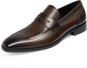 GIFENNSE Men's Dress Shoes Slip-On Loafers Formal Leather Shoes for Men