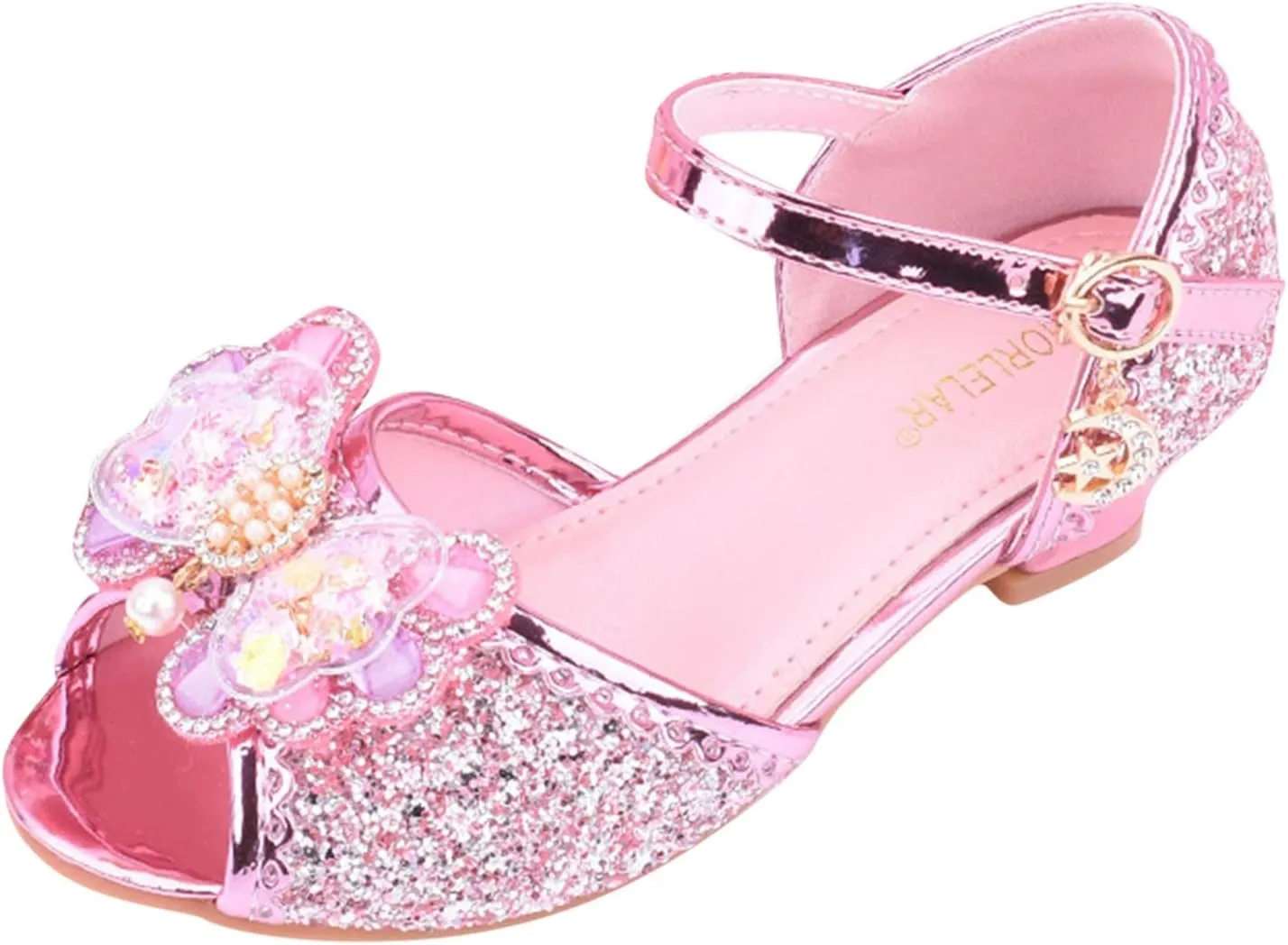 Girls Dress Shoes Toddler Bow Party Wedding Pumps Open Toe High Heels for Girls Toddler Kids Infant